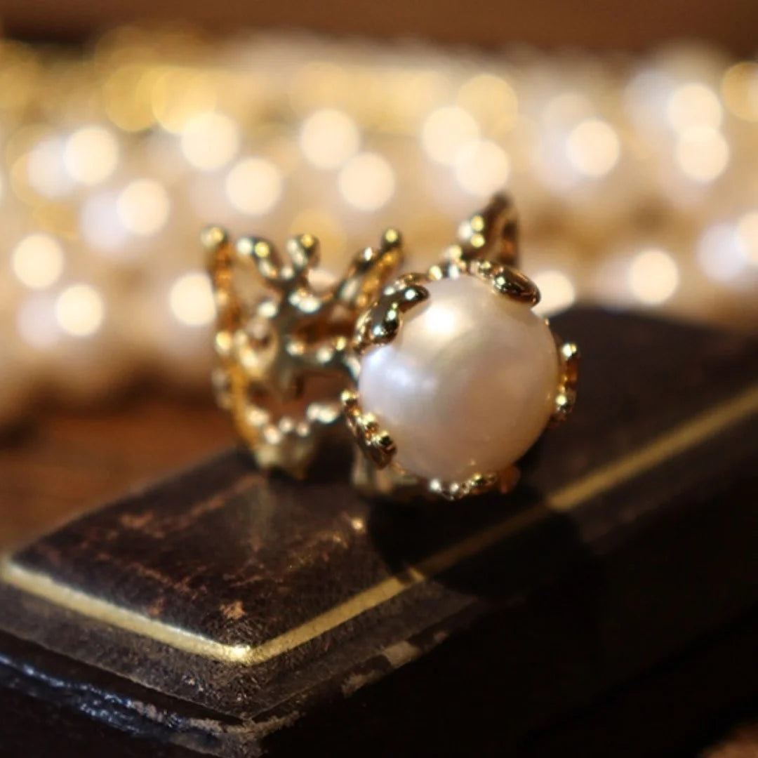 The new Jinser collection of Sea Moon bright coral tree Baroque pearl retro classic ring