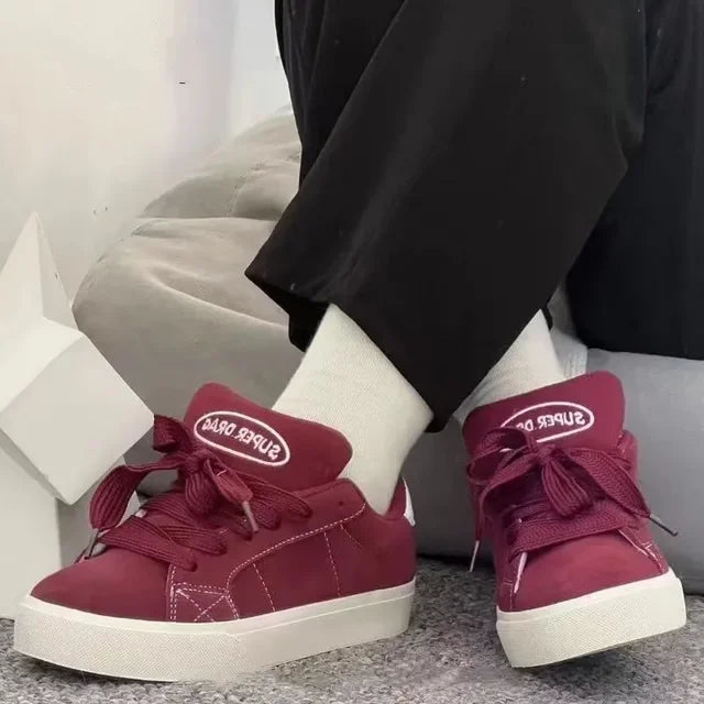 Fashion Lace-up Chunky Sneakers Spring Skateboard Shoes for Women Casual Tenis Woman Street Platform Vulcanized Shoes