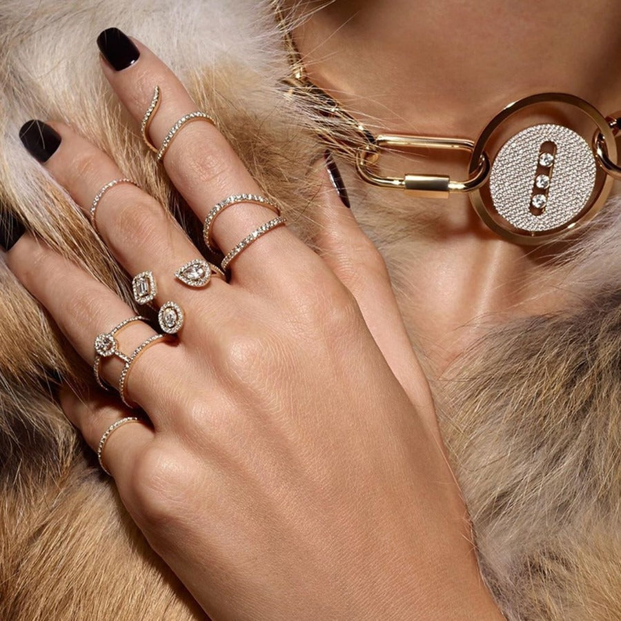 Creative design of geometric zirconia ring for Instagram influencer accessories