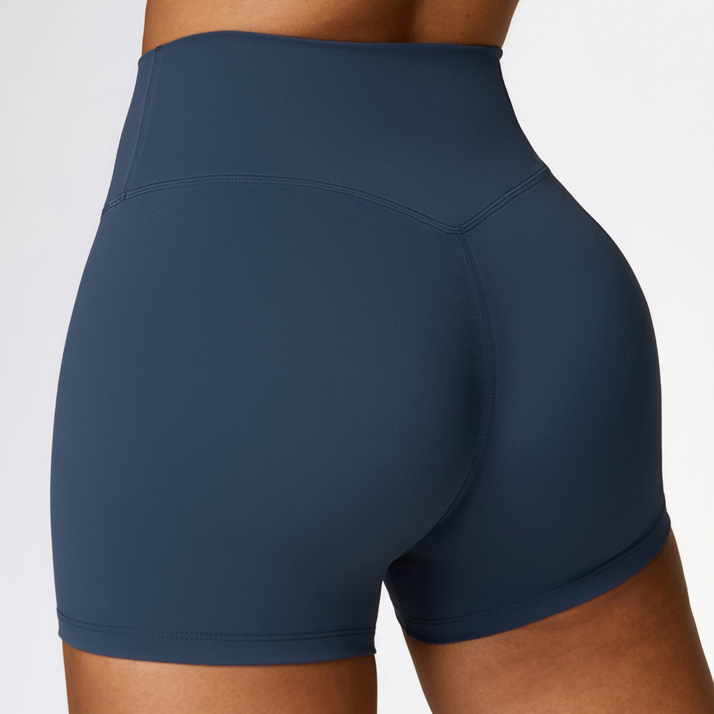 Shaved tight yoga shorts for women, high waisted and waist cinching fitness pants, hip lifting and running sports shorts