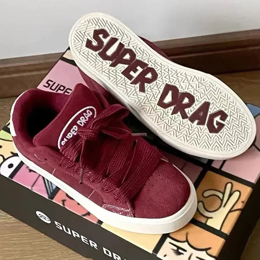 Fashion Lace-up Chunky Sneakers Spring Skateboard Shoes for Women Casual Tenis Woman Street Platform Vulcanized Shoes